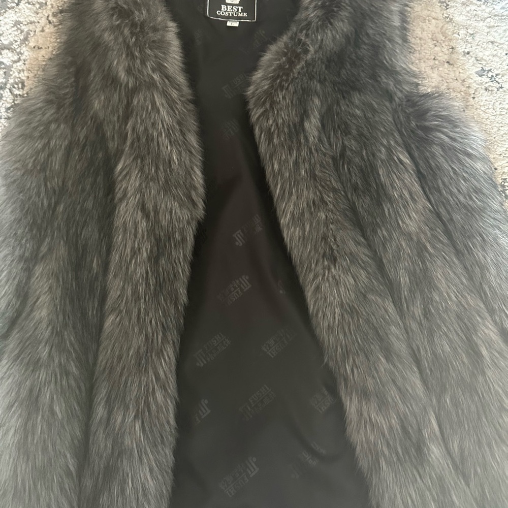 Women's Faux Fur Vest - Gray, size L - Picture 4 of 4